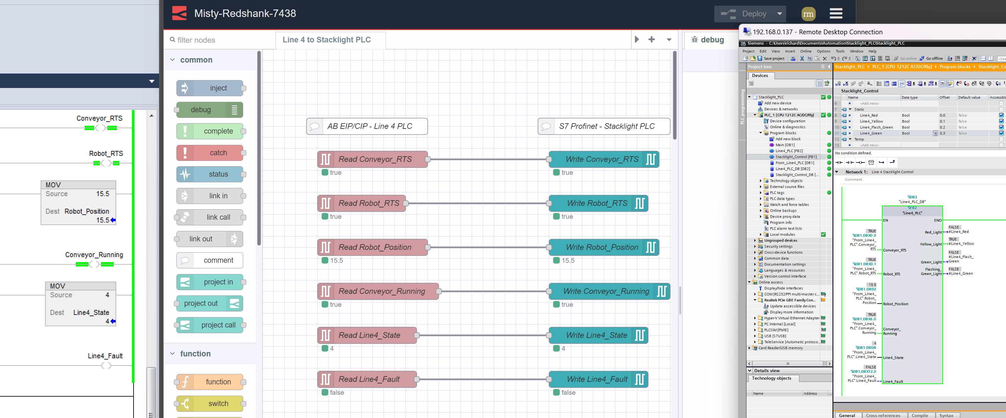 "Screenshot of the complete flow with live Data"