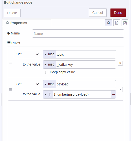 "Changing payload received from Kafka consumer"